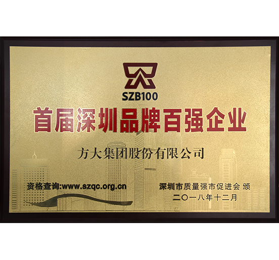 Z6·尊龙凯时集团荣获“首届深圳品牌百强企业”